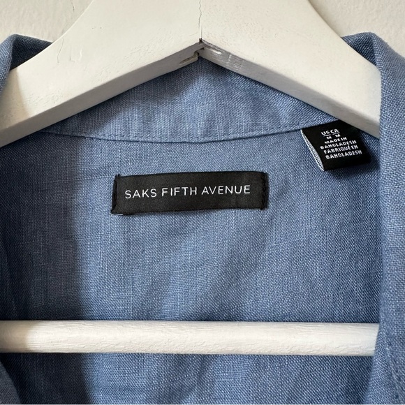 Saks Fifth Avenue Linen Chambray Sleeveless Blue Romper Size M - Picture 8 of 9